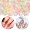 100-200pcs 6/8/10mm Color Plated Imitation Pearl Beads No Hole Loose Acrylic Round Beads For DIY Handmade Bracelet Necklace Deco