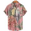Men's casual shirt plant printed summer clothing Hawaiian short sleeved 2026 medieval vintage beach vacation top