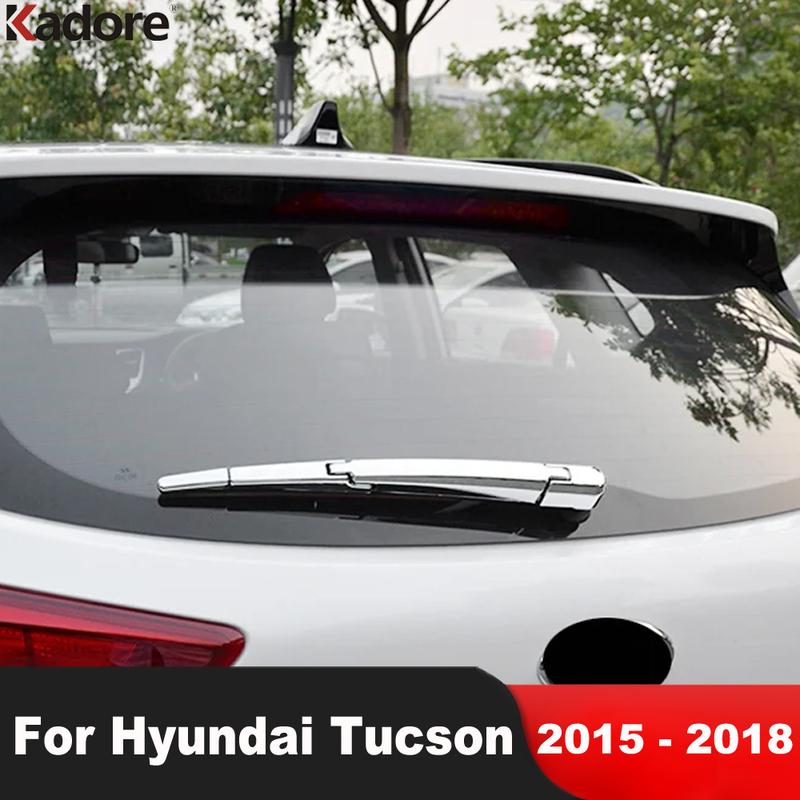 For Hyundai Tucson 2015 2016 2017 2018 Chrome Car Rear Window Wiper Cover Trim Tail Windshields Wipers Arm Blade Accessories