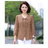 Damen Sommer Lila Bestickte 3/4 Ärmel Bluse Lässiges Hemd für Mama