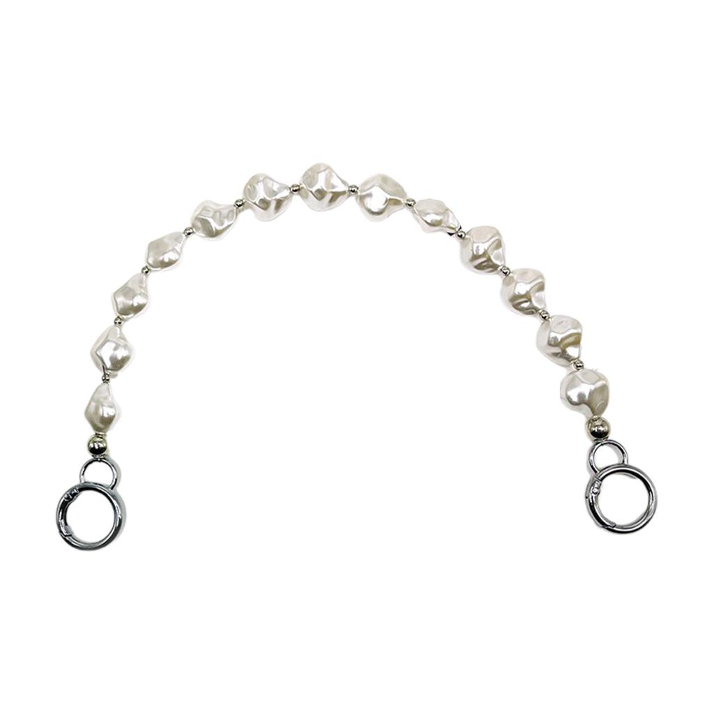 Bag Strap Extender Short Imitation Pearl Purse Chain Strap Replacement for Shoulder Crossbody Bag