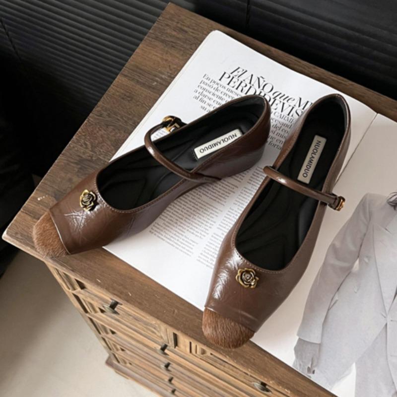 

Fashion Women s New Autumn Flat Shoes Fashion Square Head Shallow Mouth Suede Anti-slip Wear-resistant Low-top Shoes 40