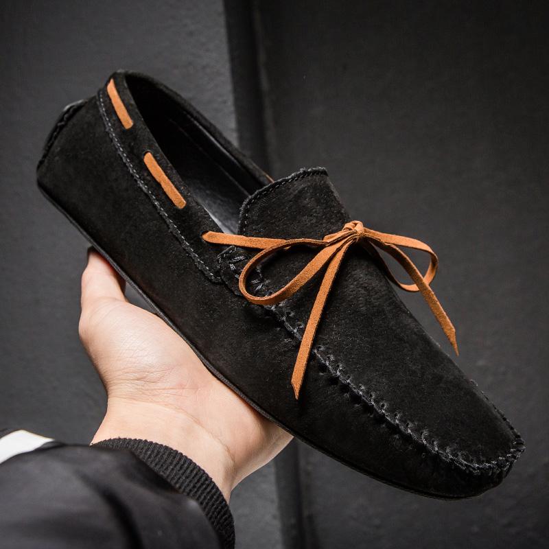 Fashion Suede Leather Men's Loafers Handmade Man Casual Shoes Breathable Driving Walking Shoes Leisure Walk Moccasins New Slip on Flats