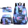 Attack Giant Elementary School Bag Backpack Casual School Bag Three-piece Set
