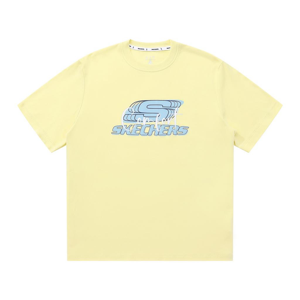 Skechers Elegant Diamond Collection T Shirt Unisex Light Gray Yellow L225U162-066C
