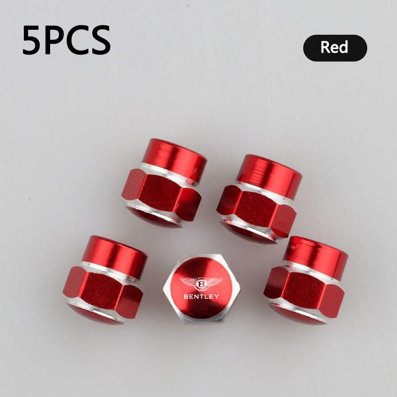 5Pcs Aluminum Car Wheel Tire Valve Cap Dustproof Cover For Bentley Flying Spur Continental GT Bentayga Mulsanne Auto Accessories