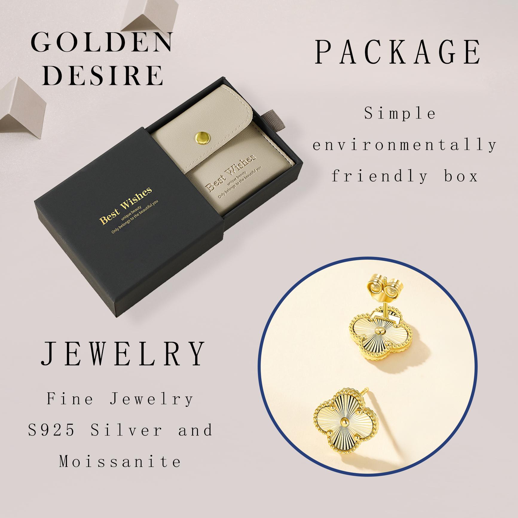 S925 Silver Clover Stud Earrings Exquisite Textured Craft Fine Jewelry Lucky Romantic Daily Gift for Women 925 Sterling Silver