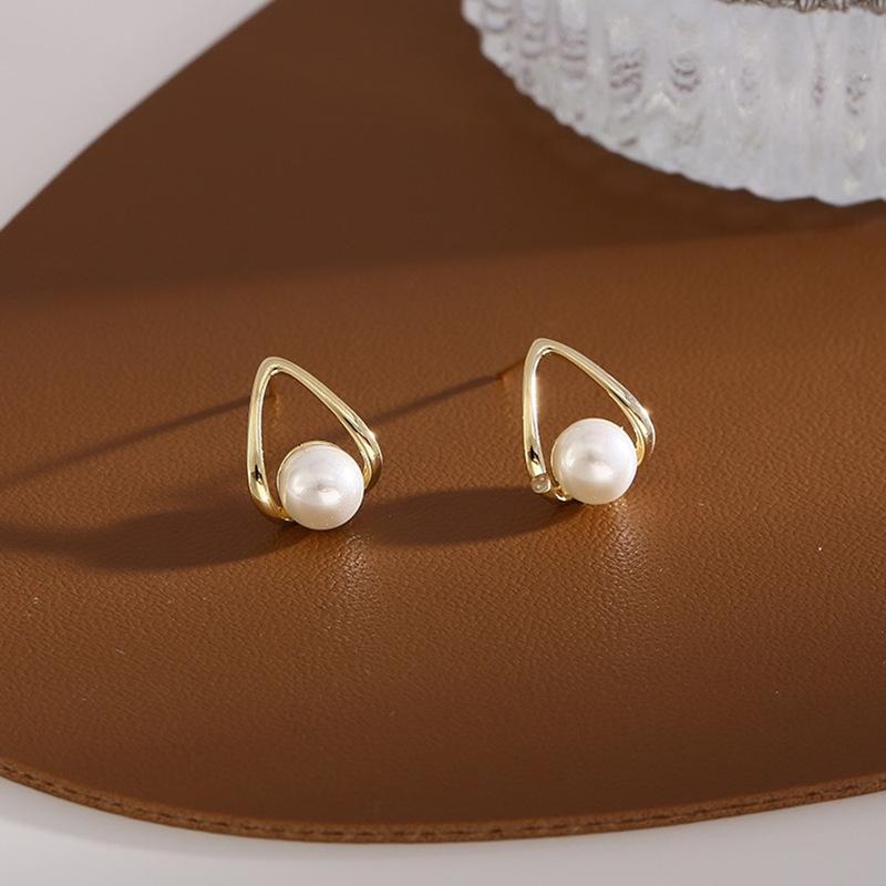 

Новый модный тренд, уникальный дизайн, элегантные, нежные, легкие, роскошные серьги-гвоздики с геометрическим жемчугом, женские ювелирные изделия, подарки на вечеринку