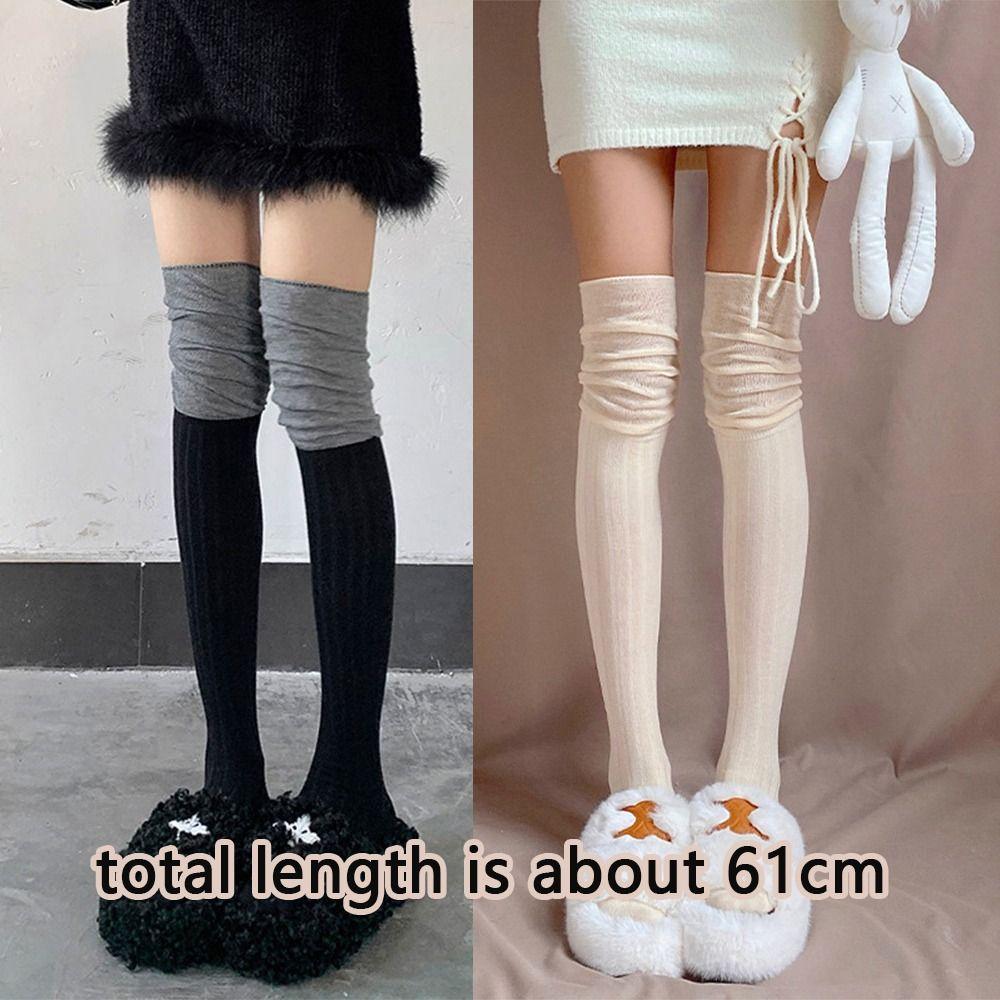 Over The Knee Thigh High Stockings Solid Color Women Hosiery Casual Tall Tube Leggings