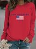 European & American Women's Casual Long-Sleeve Round Neck 'LOS ANGELES' Print Pullover Hoodie - Autumn/Winter Collection