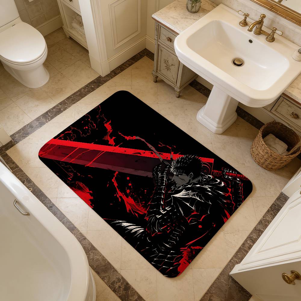 Berserk Guts Hot Anime Entrance Door Mat Nordic Style Bedroom Living Room Doormat Home Balcony Anti-Slip Modern Home Decor