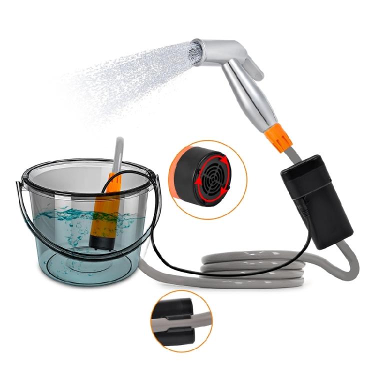 Outdoor Shower Head Sprayer Pump for Car Washing Camping Hiking Travel, USB Rechargeable Camping Shower Bathing Pump