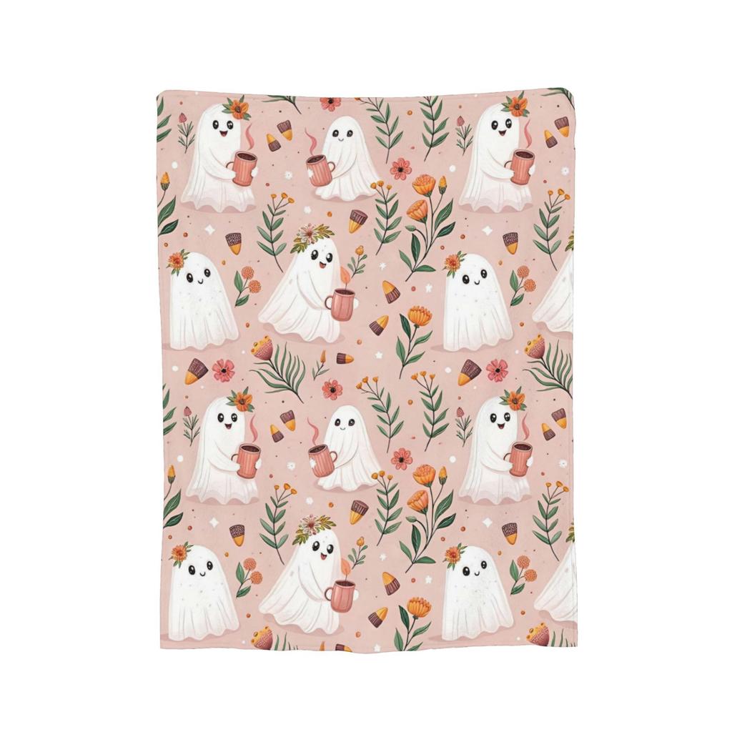 Halloween Ghosts Foral Blankets Fleece Summer Air Conditioning Pumpkin Portable Super Soft Throw Blanket for Home Travel Quilt