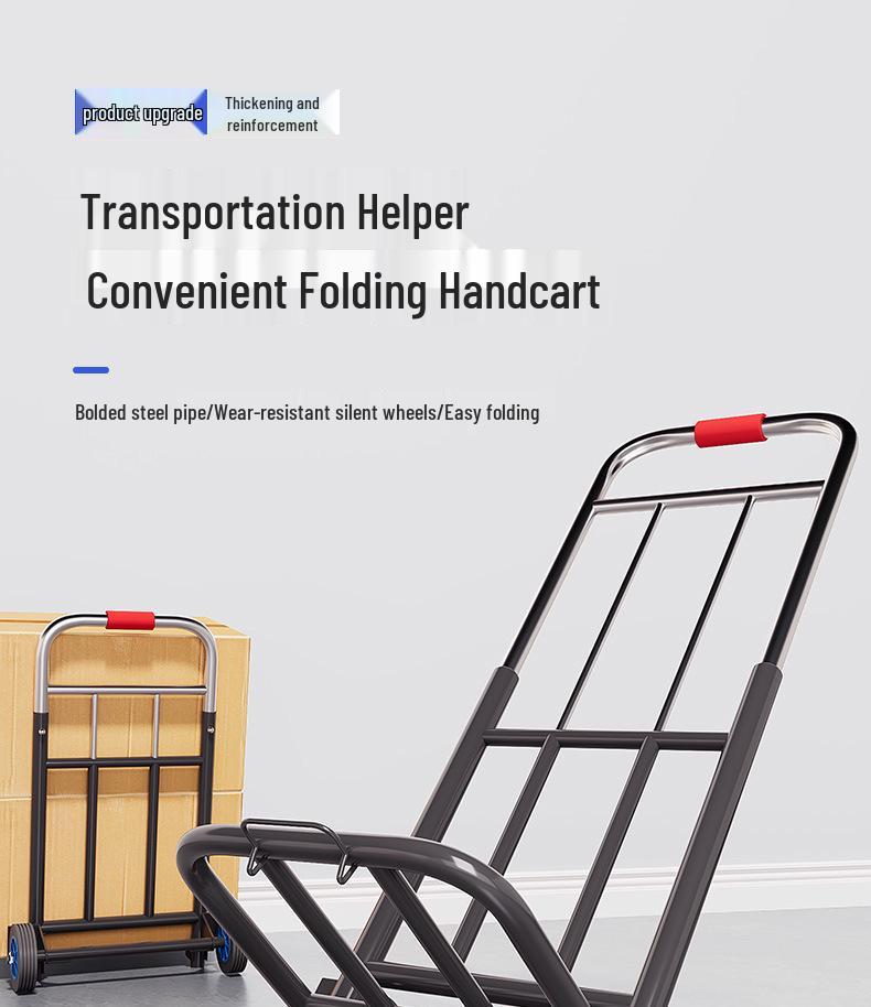 Foldable Hand Cart Trolley for Groceries, Luggage, and Express Delivery