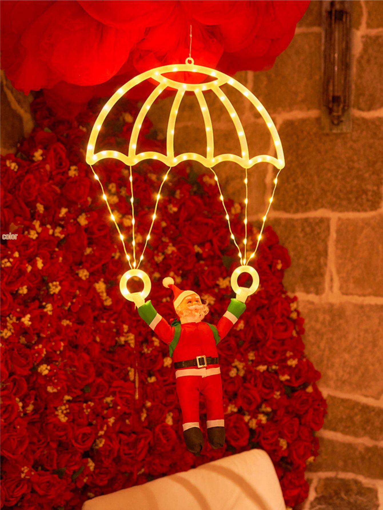 Santa Claus Parachute Pendant Lights: 30cm Christmas Decor for Festive Atmosphere Boxed