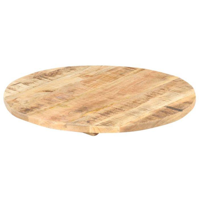 Dessus de table Bois de manguier solide Rond 25-27 mm 80 cm