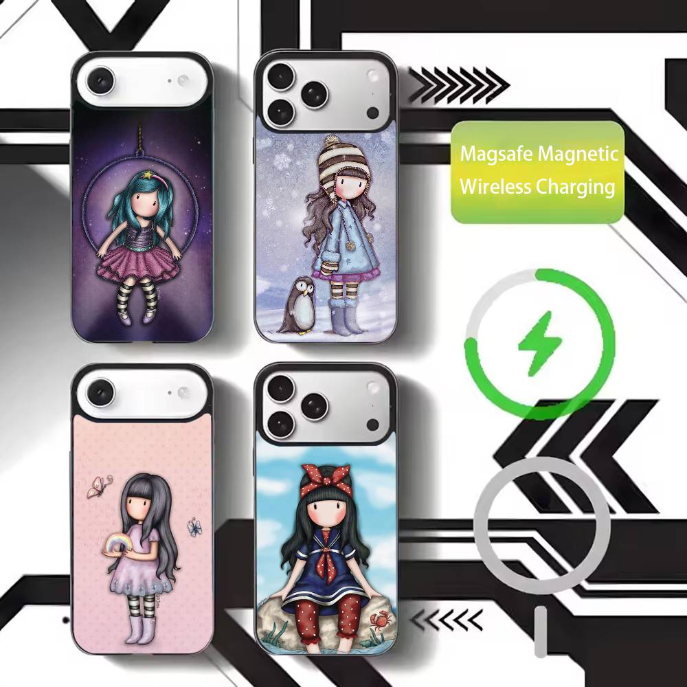 Lovely Santoro G-Gorjuss Series Phone Case For iPhone17,16,15,14,13,12,11 Plus,Pro Max Magnetic For Magsafe Wireless Charging