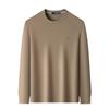 MONTAGUT Men's 100% Cotton Crew Neck Long Sleeve T-Shirt