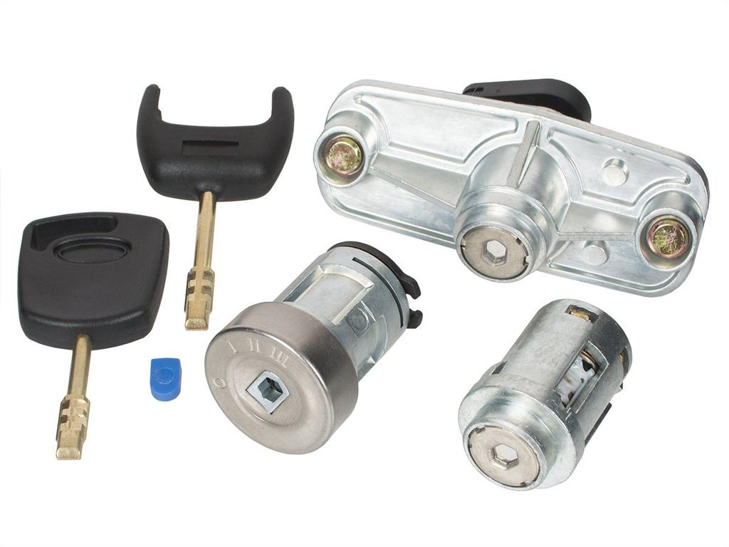 Ford Mondeo Mk3 00-07 Set of Front Left Door Lock Inserts + Trunk Lid + Ignition Switches 3 Pcs. Set