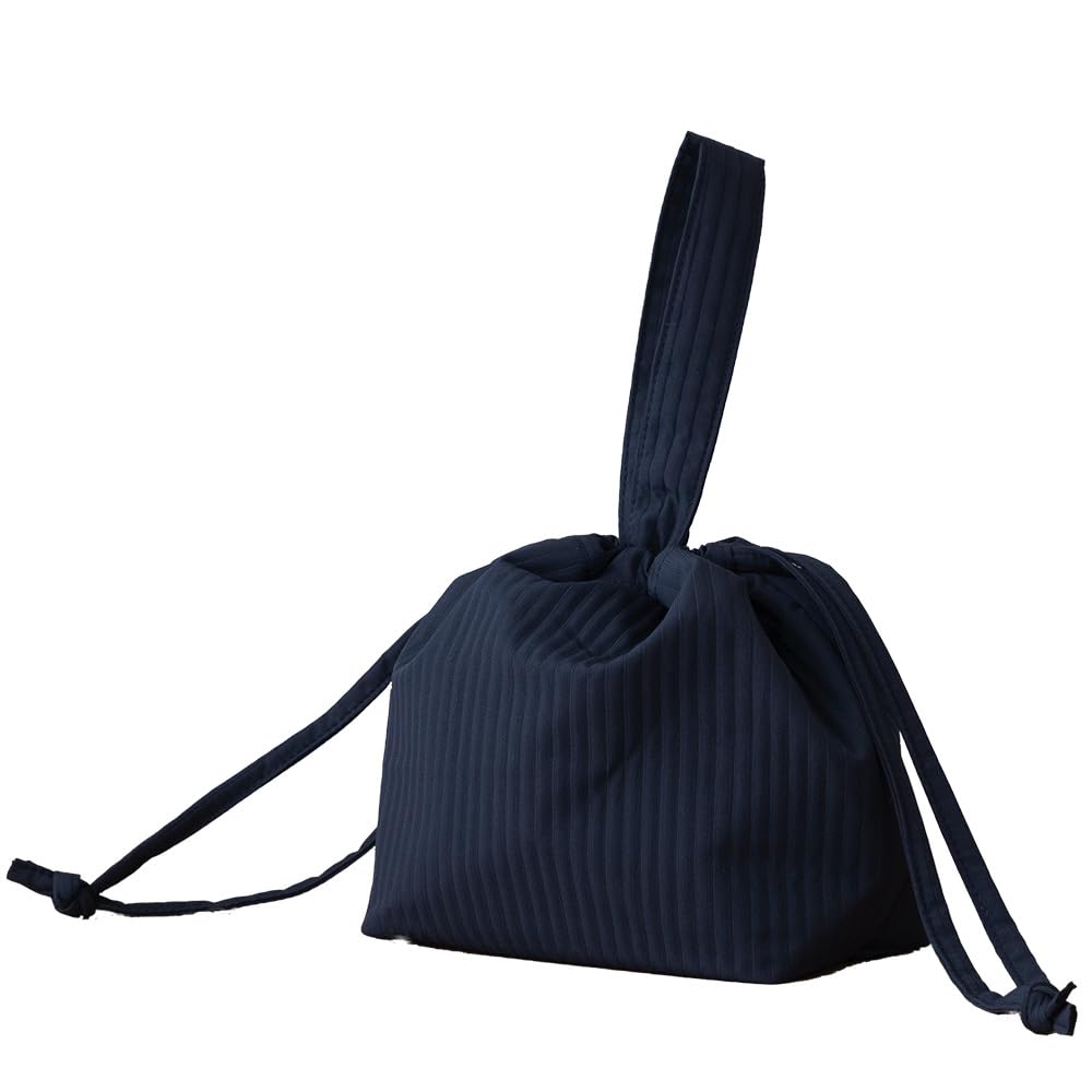 Navy Insulated Lunch Bag, Drawstring Style, with Handle, Lightweight, Insulated Lunch Bag for Adults and Kids, Large Capacity, Perfect for Outdoor