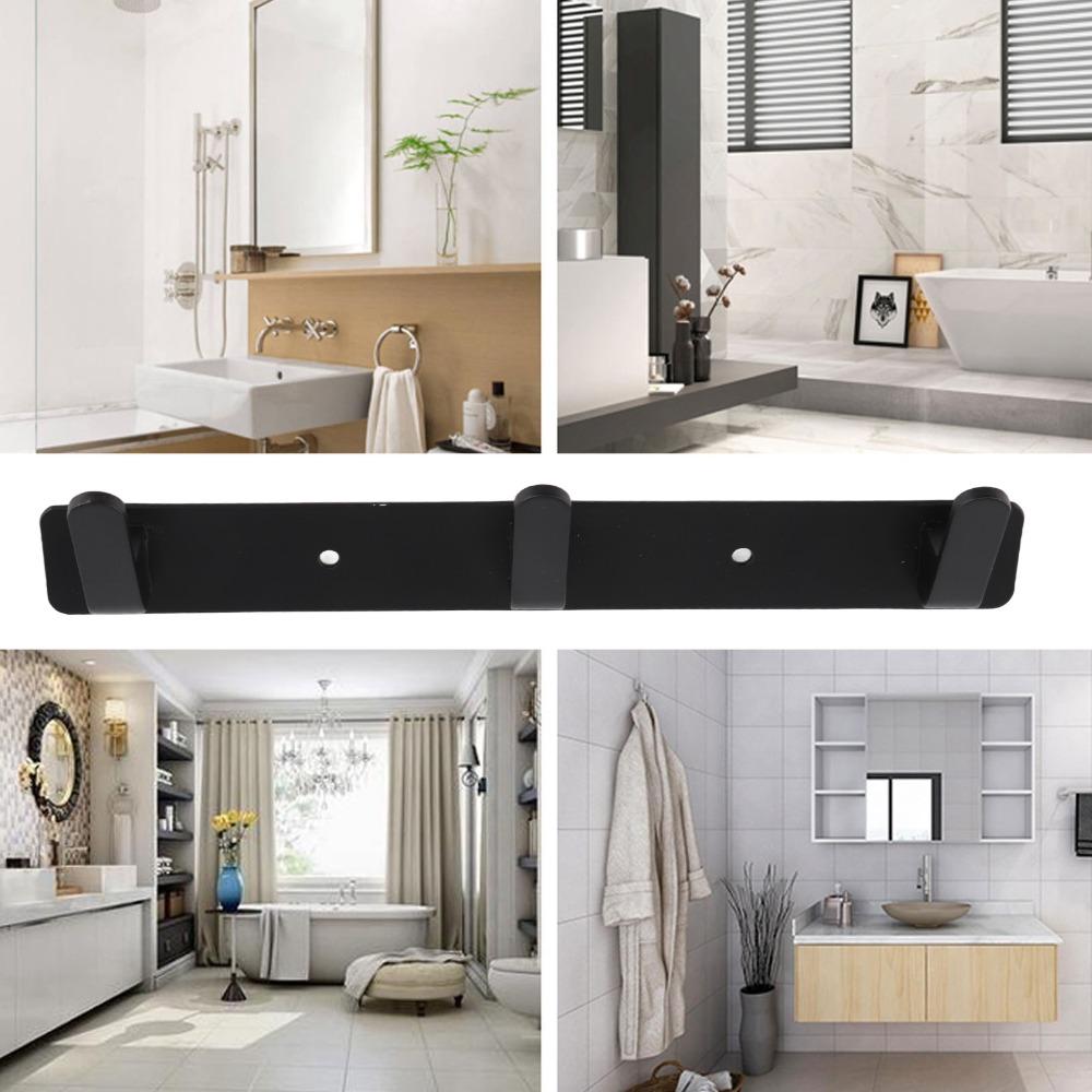 Black Coat Rack Durable Row Hook Decorative Towel Hook Kitchen Bathroom Wardrobe Entryway Bedroom