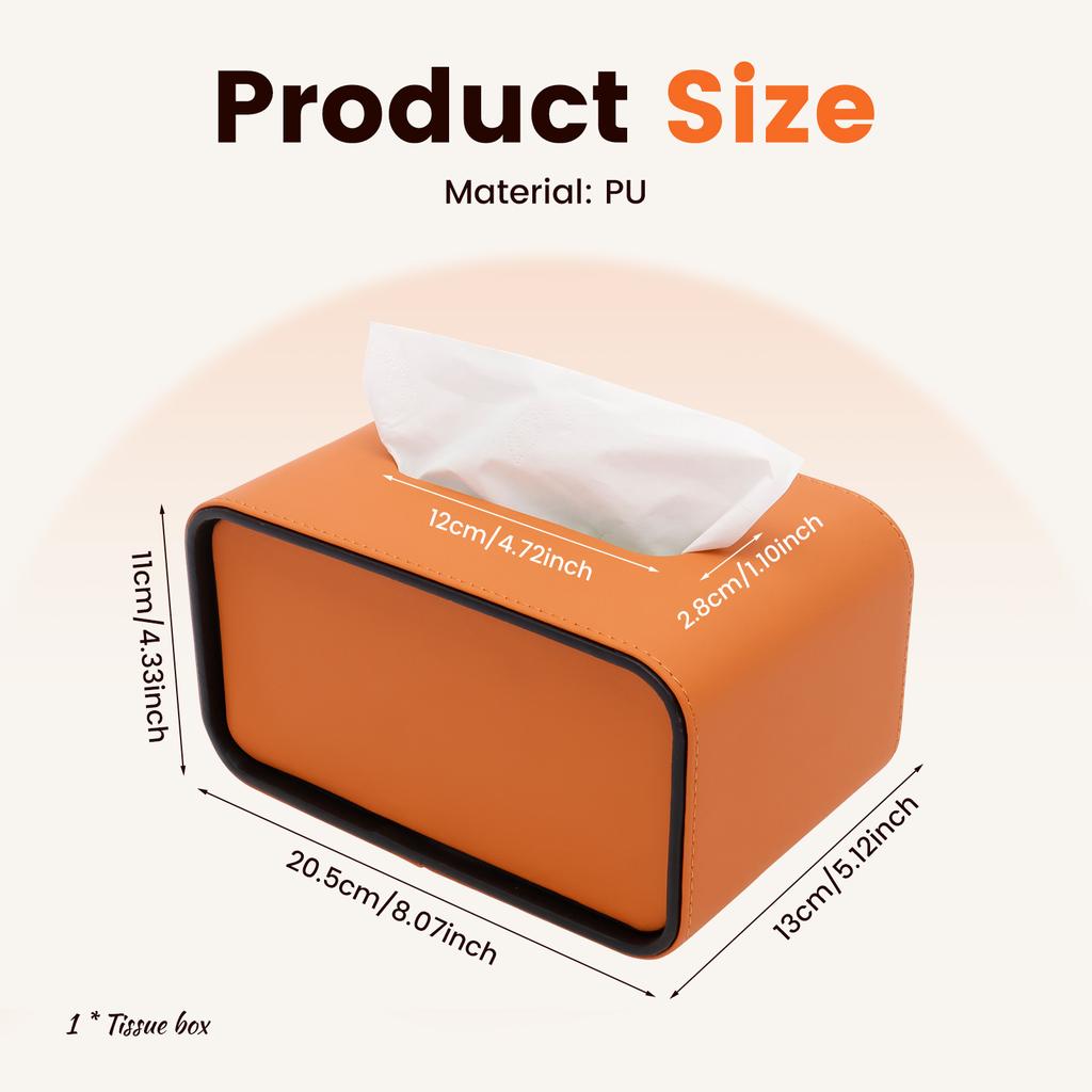 Light Luxury PU Leather Tissue Box Cover Rectangular Desktop Napkin Organizer High-end Stylish Living Room Paper Storage Box