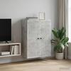 Wall Mounted Cabinet Concrete Grey 66 x 34.5 x 90 cm Particleboard