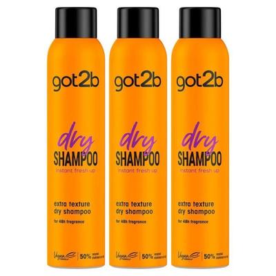 3x Schwarzkopf Got2b Fresh It Up TEXTURE Dry Shampoo 200ml