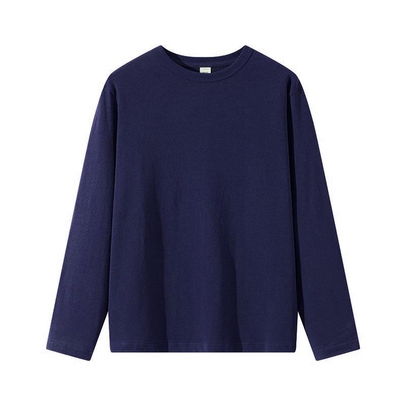 T Shirt for Men Cotton T-Shirts Solid Color Mens Clothing Full Length Sleeve T-Shirts Spring Autumn Undershirts