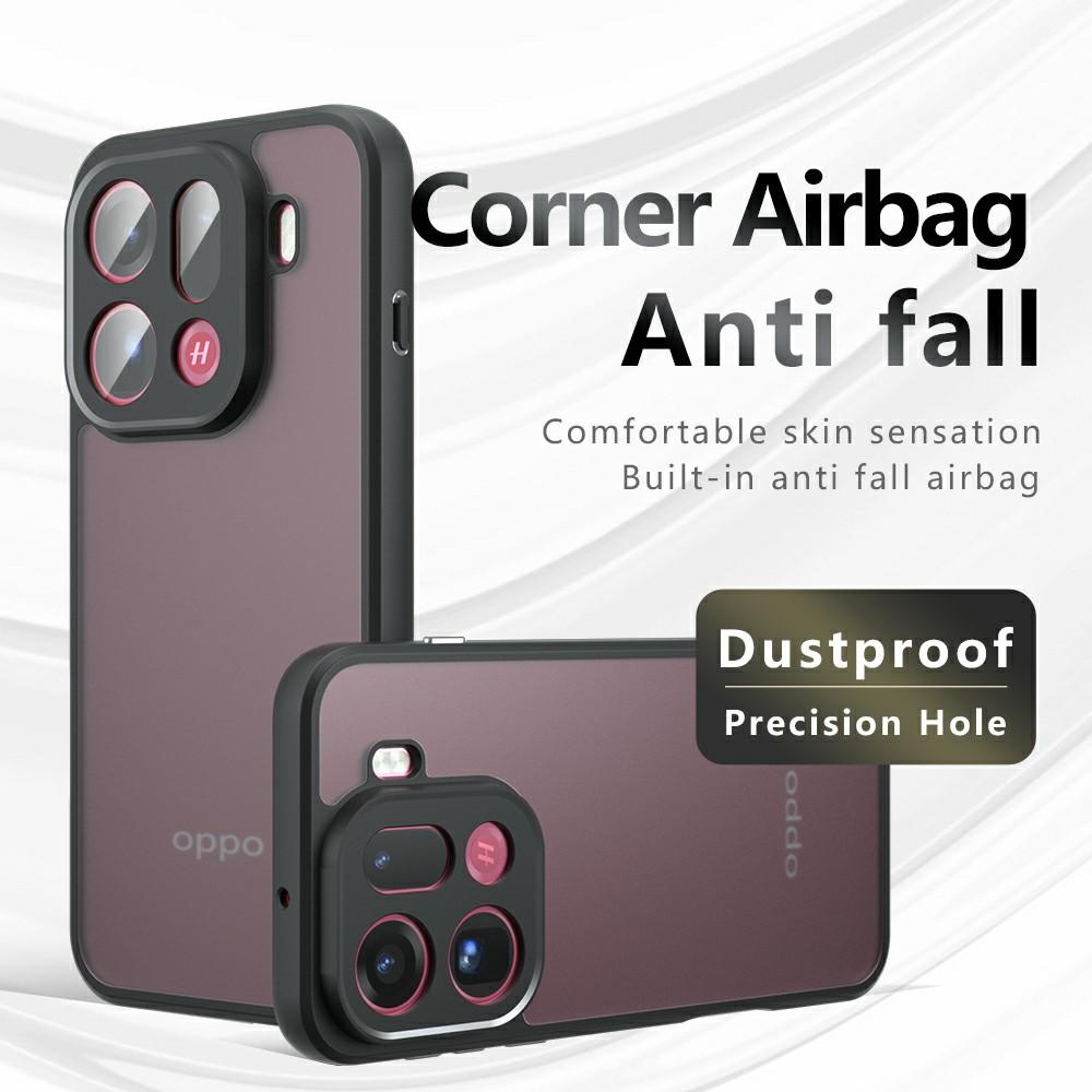 For Oppo Find X9 Pro 5G Case Skin-Touch TPU + PC Matte Phone Back Cover, Transparent Black