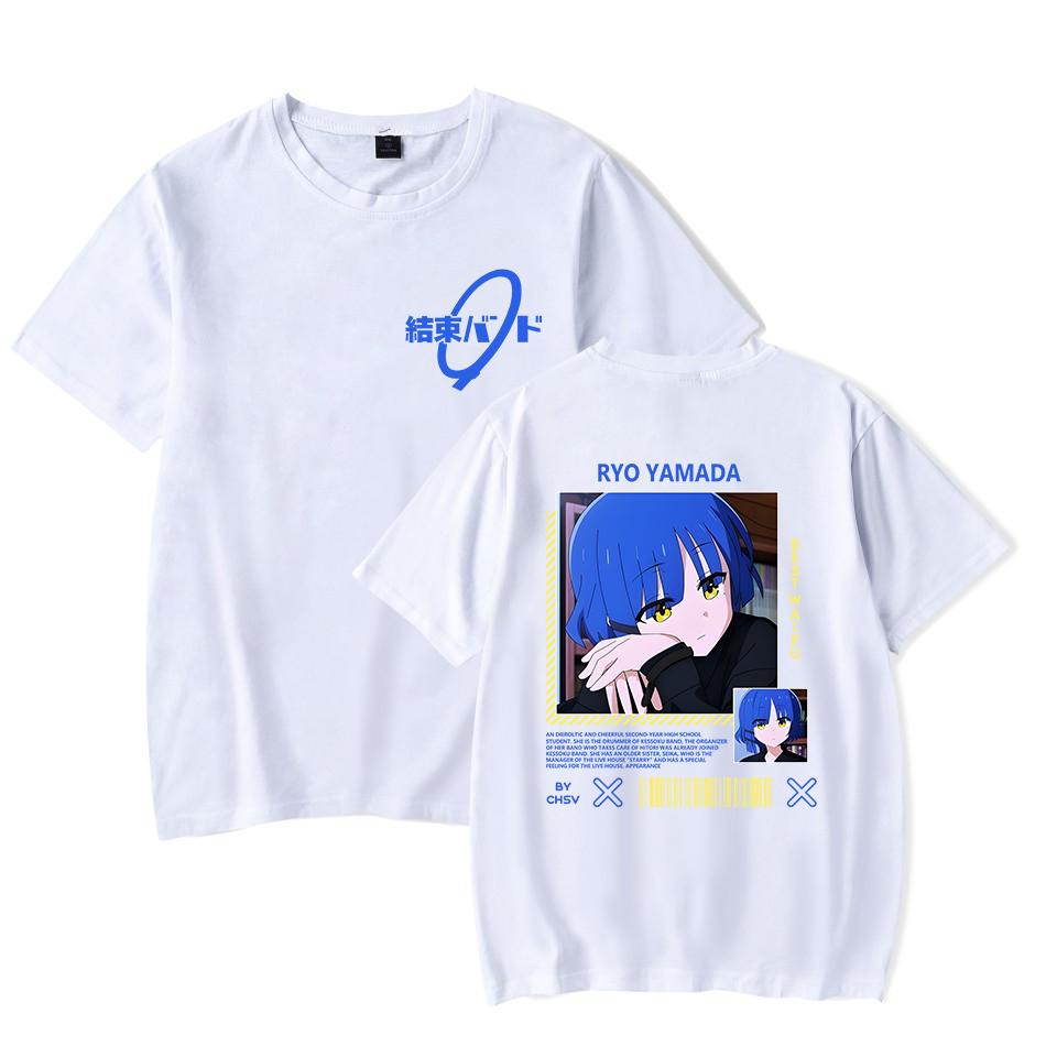 Anime Tshirt Bocchi the Rock Print Commemorative Shirt Round Neck Short Sleeve Summer Tees Lightweight Soft Comfortable Unisex