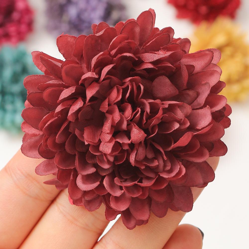 5Pcs Silk Artificial Flowers 7cm Dahlias 10 Colors Garland Accessories Home Decor Wedding Decoration Wall Hanging Garden DIY