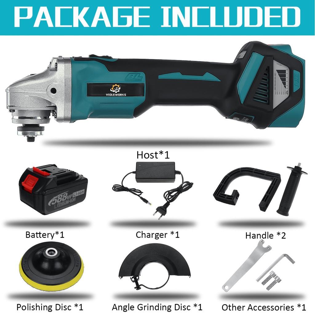 588VF 6 hastighet 2 i 1 trådløs vinkelsliper bilpolerer børsteløs elektrisk vinkelsliper slipemaskin for Makita 18v batteri