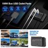 Three PD & QC 3.0 USB Car Charger 12V RV USB Outlet Panel  with Switch & Voltmeter  Fast Charging Socket Accessories for Car Bus