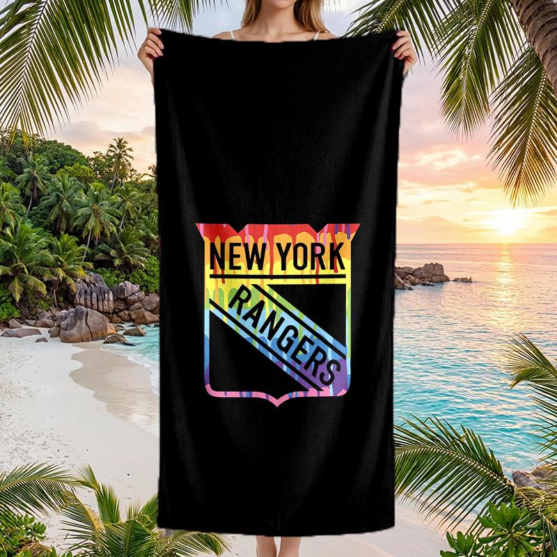 New York Rangers Fashion Beach Towel Portable Soft Quick Dry Towel For Swimming Camping Holiday Use