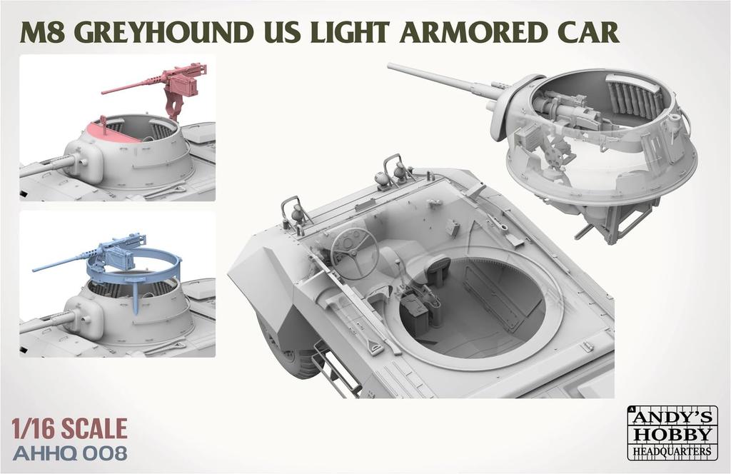 Takom M8 Greyhound Armored Vehicle Plastic Model Kit 1/16 TKOAHHQ-008
