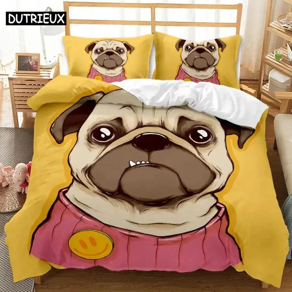 3D Dog Bedding Set For Bedroom Soft Modern Bedspreads Comefortable Kids Duvet Cover Quilt Cover And Pillowcase