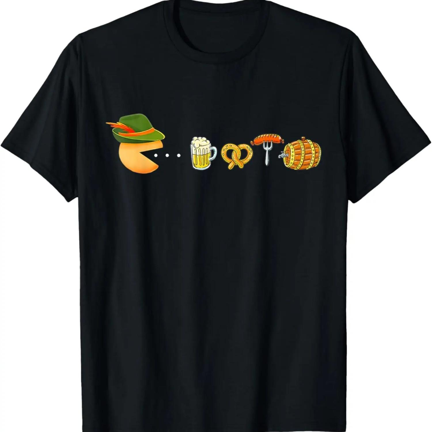 Funny Oktoberfest Gamer Beer Festival T-Shirt S чёрный