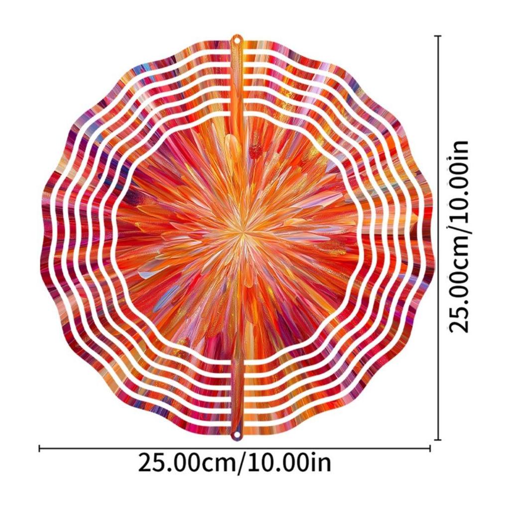 1 Stück Mandala Spiral Windspiel - Metall 2D Mandala Spinner mit 360° drehendem Haken, Garten Terrassen Dekoration, Outdoor Windskulptur