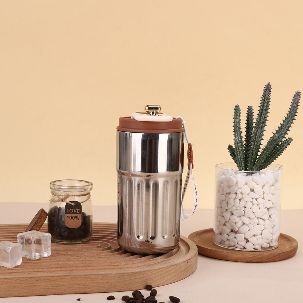 Vakuum-Thermobecher mit Temperaturanzeige, 450 ml, Edelstahl-Isolierbecher für Heißgetränke, auslaufsicherer Deckel, leicht zu reinigen, tragbarer Reisekaffee