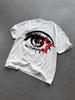 Bigeyed Pattern Round Neck Tshirt Y2k Fashion Round Neck Tshirt Unisexs Summer Clothing Loose Tshirt Summer Outdoor
