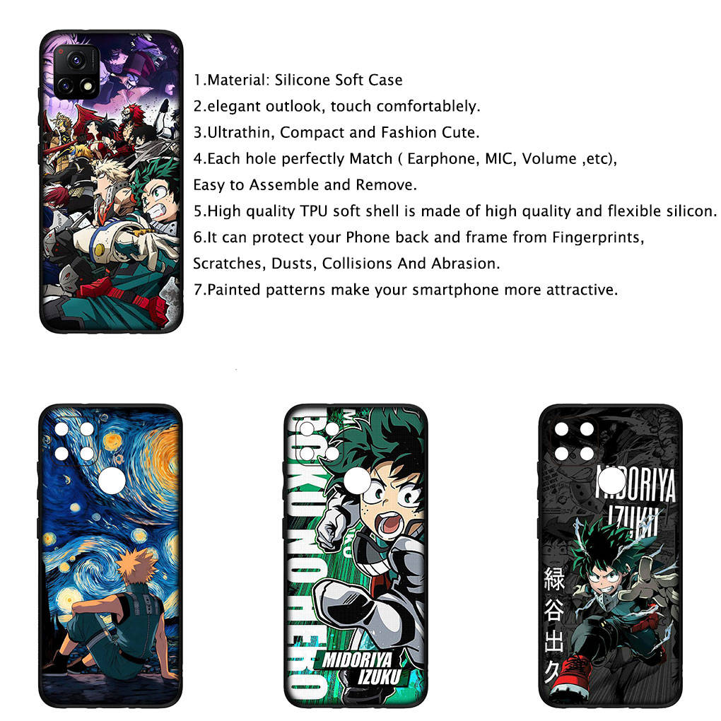 Hülle für iPhone 16 15 Xiaomi Redmi Note 14 13 12 11 Pro Max X 8 9 16e Samsung Galaxy S25 S24 S23 Moto OPPO Huawei My Hero Academia BNHA Handyhülle
