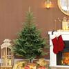 Artificial Christmas Tree 150 Cm with 492 Branches and Folding Metal Stand Easy Assembly for Indoor Living Room Green