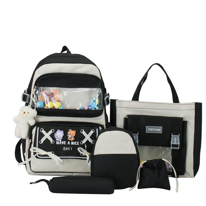 Schultasche neue großvolumige Mädchenschultasche niedlicher vielseitiger farblich abgestimmter Rucksack trendiger Kontrastfarben-Grundschulrucksack Mode