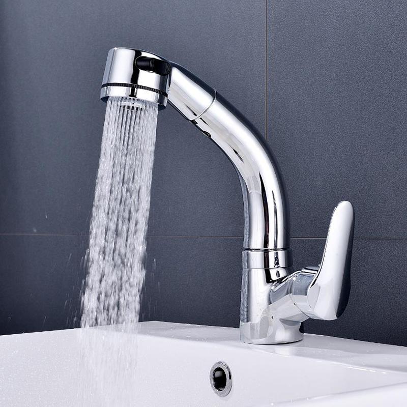 BAKALA Multi-function Mixer Sink Bathroom Pull Out Sprayer Faucet Tap Bathroom Faucet  360 Degree Swivel Basin Faucets WHDY01