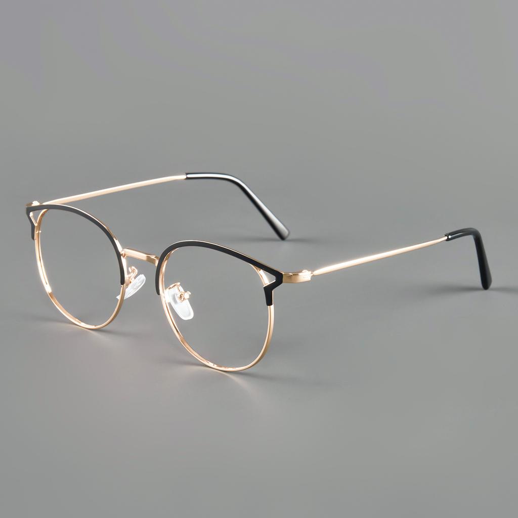 2026 New Fashion Simple Cat-Eye Myopia Glasses Women's Unique Metal Frames Minus Diopter Eyeglasses Prescription with 0 To -4.0