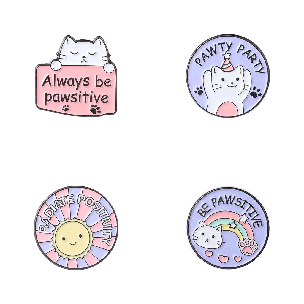 Cat Chic And Dog Round Brooches Distinctive Alloy Pins For Fashionforward Individuals