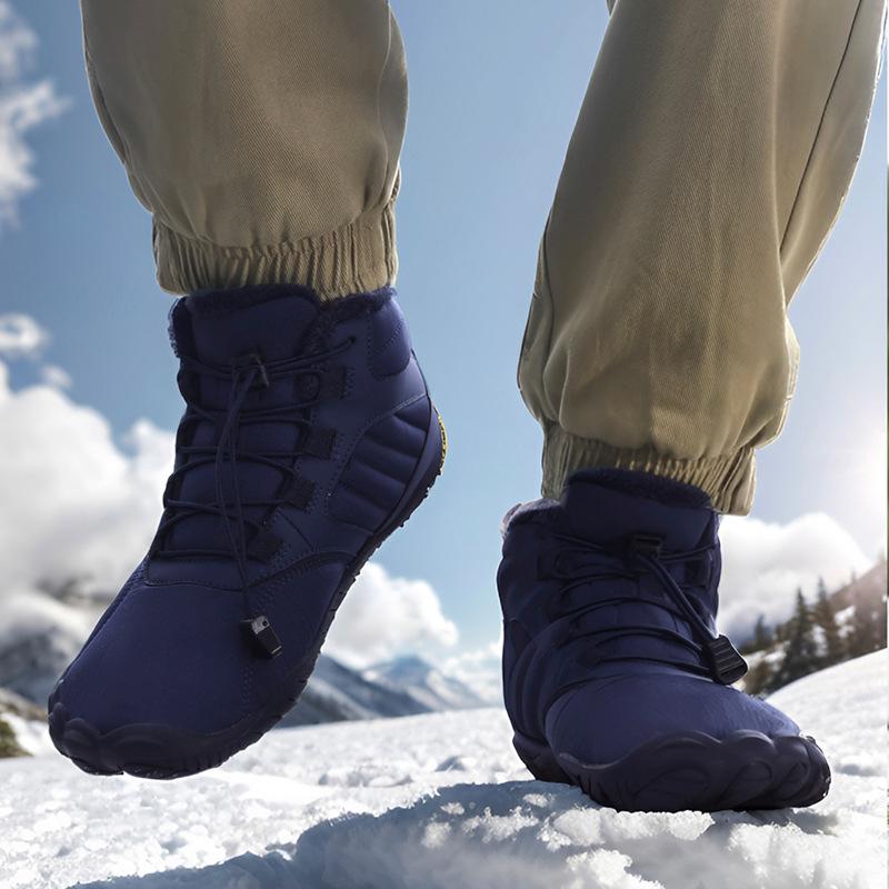 

Зимняя уличная водонепроницаемая хлопковая обувь, утепленные и утолщенные теплые мужские альпинистские сноубутсы, нескользящие и износостойкие мужские и женские 48 темно-синий