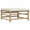 Maison Exclusive - Repose-pied de jardin avec coussin blanc crème Bambou