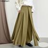 Pantalon long ample à jambes larges pour homme avec fermeture éclair et ceinture à nouer